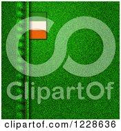 Clipart Of An Irish Flag Tag On The Seam Of Green Denim Jeans Royalty Free Vector Illustration