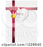 Poster, Art Print Of Love Tag With A Red Valentines Day Gift Bow And Pendant On Shaded White