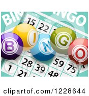 3d Bingo Balls Over Cards