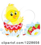 Cute Chick Hatching From An Easter Egg