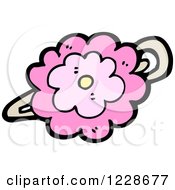 Clipart Of A Pink Flower Hair Clip Royalty Free Vector Illustration by lineartestpilot