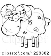 Poster, Art Print Of Black And White Ram Sheep