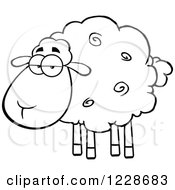 Clipart Of An Annoyed Black And White Sheep Royalty Free Vector Illustration
