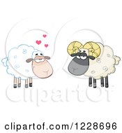 Clipart Of An Ewe In Love With A Ram Sheep Royalty Free Vector Illustration