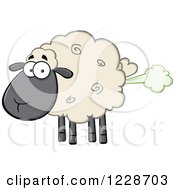 Clipart Of A Flatulent Black And Tan Sheep Farting Royalty Free Vector Illustration