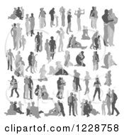 Poster, Art Print Of Silhouetted Grayscale Families
