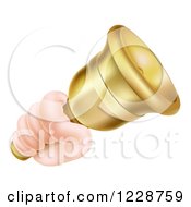 Clipart Of A Hand Ringing A Service Bell Royalty Free Vector Illustration by AtStockIllustration