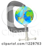 Poster, Art Print Of 3d Earth Cracking In A Tight Clamp