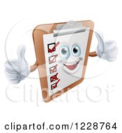 Poster, Art Print Of Happy Survey Clipboard Holding Two Thumbs Up