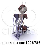 Poster, Art Print Of 3d Android Robot Exercising On A Cross Trainer