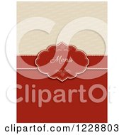 Clipart Of A Vintage Menu Cover In Red And Cream Royalty Free Vector Illustration