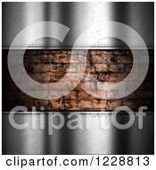 Poster, Art Print Of 3d Brushed Metal And Old Brick Background