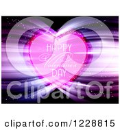 Poster, Art Print Of Happy Valentines Day Greeting With Lights