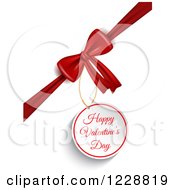 Poster, Art Print Of Happy Valentines Day Greeting Gift Tag And Bow