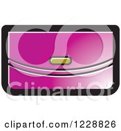 Clipart Of A Pink Clutch Purse Icon Royalty Free Vector Illustration