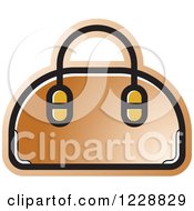 Clipart Of A Brown Purse Icon Royalty Free Vector Illustration