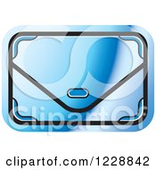 Clipart Of A Blue Clutch Hand Bag Purse Icon Royalty Free Vector Illustration by Lal Perera