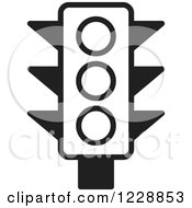 Clipart Of A Black And White Traffic Light Icon Royalty Free Vector Illustration