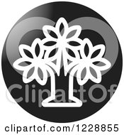 Clipart Of A Round Black And White Tree Icon Royalty Free Vector Illustration
