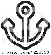 Clipart Of A Black And White Nautical Anchor Icon Royalty Free Vector Illustration by Lal Perera