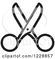 Clipart Of A Black And White Scissors Icon Royalty Free Vector Illustration