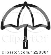 Clipart Of A Black And White Umbrella Icon Royalty Free Vector Illustration by Lal Perera