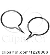 Clipart Of A Black And White Speech Bubble Live Chat Icon Royalty Free Vector Illustration by Lal Perera