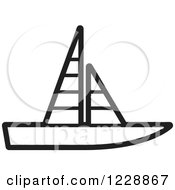 Poster, Art Print Of Black And White Sailboat Icon