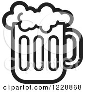 Clipart Of A Black And White Beer Icon Royalty Free Vector Illustration