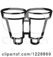 Clipart Of A Black And White Binoculars Icon Royalty Free Vector Illustration by Lal Perera