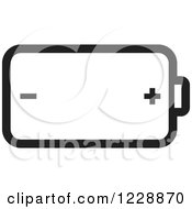 Clipart Of A Black And White Battery Icon Royalty Free Vector Illustration by Lal Perera