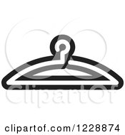 Clipart Of A Black And White Clothes Hanger Icon Royalty Free Vector Illustration
