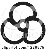 Clipart Of A Black And White Propeller Or Fan Icon Royalty Free Vector Illustration