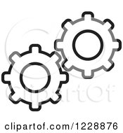 Poster, Art Print Of Black And White Gear Cog Icon