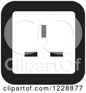 Clipart Of A Black And White Electrical Socket Icon Royalty Free Vector Illustration