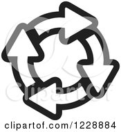 Poster, Art Print Of Circle Of Black And White Recycle Arrows Icon