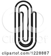 Clipart Of A Black And White Paperclip Attachment Icon Royalty Free Vector Illustration by Lal Perera