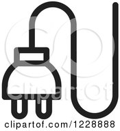 Clipart Of A Black And White Electrical Plug Icon Royalty Free Vector Illustration