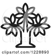 Clipart Of A Black And White Tree Icon Royalty Free Vector Illustration