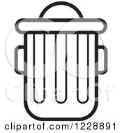 Clipart Of A Black And White Trash Can Icon Royalty Free Vector Illustration