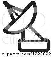 Clipart Of A Black And White Satellite Dish Icon Royalty Free Vector Illustration by Lal Perera