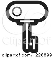 Clipart Of A Black And White Key Icon Royalty Free Vector Illustration