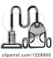 Clipart Of A Silver Canister Vacuum Icon Royalty Free Vector Illustration by Lal Perera