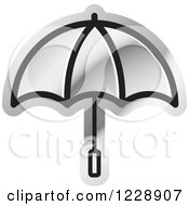 Clipart Of A Silver Umbrella Icon Royalty Free Vector Illustration by Lal Perera