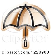 Clipart Of A Bronze Umbrella Icon Royalty Free Vector Illustration by Lal Perera