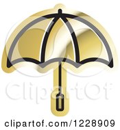Clipart Of A Bronze Umbrella Icon Royalty Free Vector Illustration