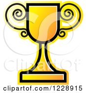 Clipart Of A Yellow And Orange Trophy Cup Icon Royalty Free Vector Illustration