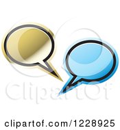 Poster, Art Print Of Blue And Gold Speech Bubble Live Chat Icon