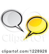 Poster, Art Print Of Silver And Yellow Speech Bubble Live Chat Icon