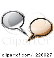 Poster, Art Print Of Silver And Bronze Speech Bubble Live Chat Icon